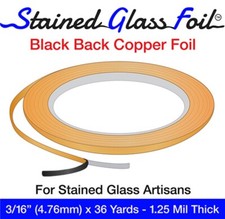 Lámina de vitral 3/16"x 36 yardas. Lámina de cobre cinta trasera negra para vidrio YDS price