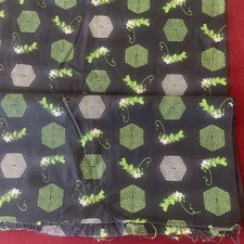 "Tela de algodón vintage de 2 yardas negra con estampado de diligencia verde 34"" de ancho" YDS price