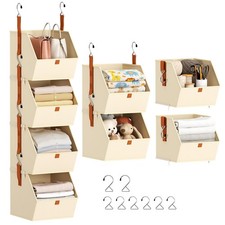 Homsorout Organizador de Armario Colgante 4 Niveles - Estantes Colgantes de Ropa Organizador de armario price