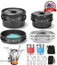 Juego de 16 utensilios de cocina para camping con estufa plegable antiadherente Camping Cocina price