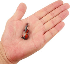Violín miniatura de madera con arco y estuche mini instrumento musical violín réplica Musical Instrument Estuche y Bolso price
