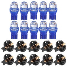 10x Blue T10 194 LED Bulbs for Instrument Gauge Cluster Dash Light W/ Sockets US Sockets price
