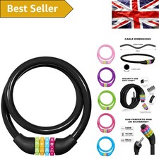 Versátil bloqueo de bicicleta de 65 cm - 4 dígitos reajustable para bicicletas, scooters y más Motorcycle Cerradura y Alarma price