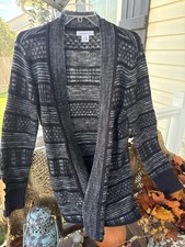 Suéter cárdigan tejido estampado negro y gris mediano Liz Claiborne para mujer Jersey y Cárdigan y Knitwear de mujer price