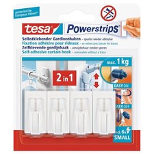Tesa Powerstrips-Vario Powerstrips Ganchos de Cortina Tiras las Adhesivas Blanco Cortina de tiras price