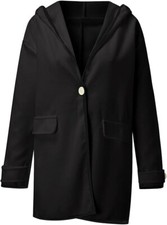 abrigo de invierno para mujer negro con capucha Abrigo de mujer price