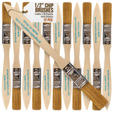 12 Pk- 1/2 inch Chip Paint Brushes for Paint, Stains,Varnishes,Glues,Gesso Paints price