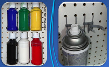 Spray Can & Paint Bottle Rack for Pegboard Storage with Peg Locks - Set of 6 Paints price