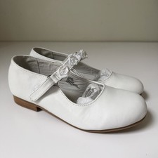 Zapatos Lamour P604 Mary Jane Niñas Niños Grandes Talla 4 Clásicos Borde Rosebud Blanco Classic Zapatos de niña price