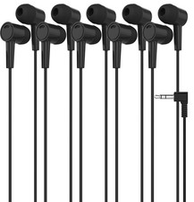 Pack de 5 auriculares con cable de 3,5 mm, color negro Unisex Auriculares price