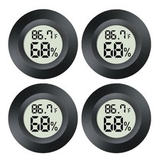 Meggsi Paquete de 4 Mini Higrómetro Digital Medidor Termómetro Interior, Negro-Paquete de 4 Thermometer y Hygrometer price