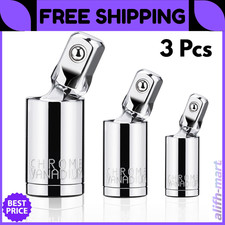 3PCS Impact Universal Joint Swivel Socket Adapter Set 1/4" 3/8” 1/2" Drive 360° Socket Set price