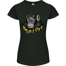 Camiseta De Corte Petite Para Mujeres Con Auriculares De DJ De Mono Auriculares de mujer price