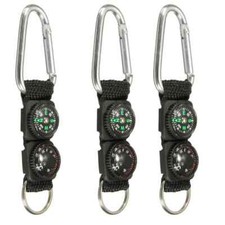 3 PIEZAS Mini Mosquetón Llavero Brújula Termómetro Camping Senderismo Viaje 3 en 1 Compass price