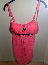 Lencería Just Sexy Para Mujer Grande Encaje Rosa Caliente con Borde Negro Babydoll Camisón Babydoll price