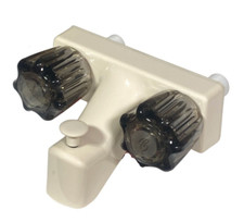 RV Tub Faucet - 4" on Center - Off White with Smoke Handles & Shower Diverter Faucet price