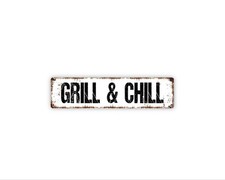 Letrero de parrilla y enfriamiento | Decoración de pared exterior de metal para patio, patio trasero, zona de barbacoa, Jardín Grill y Barbecue price