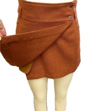 Minifalda envolvente Issey Miyake Plantation plisados bolsillos hecha en Japón 100 % lana M Falda price