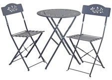 Muebles de Jardín Set Hierro Jardin Des Fleurs Mesa+ 2 Sillas Plegable Jardín Muebles Set price