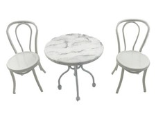 Set Mesa Bistro Mármol Blanco para Casa De Muñecas Jardín Patio 1:12 Jardín Muebles Set price