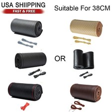 For 15"/38 cm PU Leather DIY Anti-slip Dia Car Steering Wheel Cover Coche Funda price