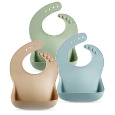 Juego de 3 baberos de silicona para bebé, impermeables, suaves y unisex. Impermeable para bebé price