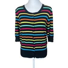 Suéter Cárdigan Jillian Nicole Rayas Colorido Manga 3/4 XL Arco Iris Brillante Cárdigan de mujer price