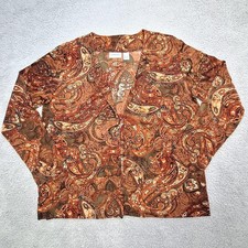 Cárdigan Chicos Travelers para mujer XL naranja marrón cachemira elástico hecho en EE. UU. Cárdigan de mujer price