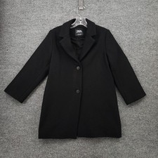Chaqueta Zara Niños Niñas 9 10 Negro Manga Larga Abrigo Mezcla Lana Invierno Muesca Overcoat de niño price