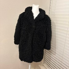Abrigo negro mullido Art Class para niña talla S (6/6X) Overcoat de niño price