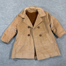 Abrigo Millicent Niños Unisex Talla 4 Tostado Pana Doble Pecho Ropa Exterior Vintage Overcoat de niño price