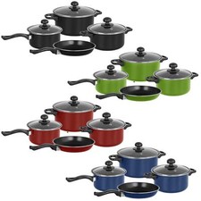Juego de utensilios de cocina antiadherentes de 7 piezas olla sartén cacerola con tapas Pot/ Pan Sets price