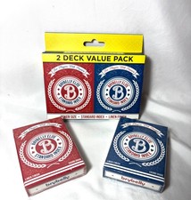 Juego de 2 cartas de póquer Brybelly Elite azules y rojas Juego Set price