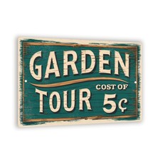 Letrero de metal vintage Garden Tour 8x12 compuesto de aluminio decoración rústica Productos decorativos de jardín price