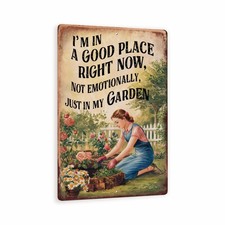 Letrero de metal de jardín vintage 8x12 "Buen lugar en mi jardín" decoración rústica Productos decorativos de jardín price