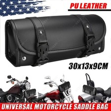12'' Motorcycle Fork Tool Bag SaddleBag Storage Pouch Luggage Handlebar Leather Motorcycle Bolsos price