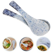 Juego de vajilla de cuchara de sopa de 2 piezas cucharas de ramen japonés cerámica grande Dinnerware Set price