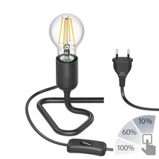 Lámpara de mesa TRIN negra con enchufe e interruptor incl. lámpara E27 1020lm Mesa Lámpara price