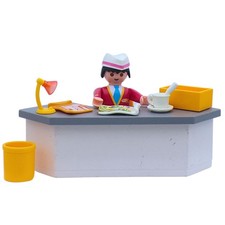Playmobil lote figura hombre mostrador mesa lámpara papelera ciudad Mesa Lámpara price