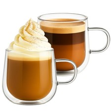 Juego de 2 tazas de café de vidrio de doble pared de 275 ml Vaso/ Glass/ Coffee Set price