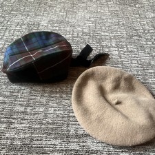 Lote 2 Sombreros Boina Beige y Multicolor Cuadros Talla Única Unisex Adultos Usados Gorro de mujer price