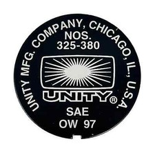 Unity Spotlight Parts U-7396 Round Nameplate 7396 Reversed fits 325 380 Series Spotlight price