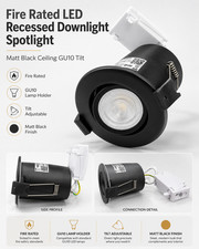 Downlight empotrado LED con clasificación de fuego foco negro mate techo GU10 inclinable Spotlight price