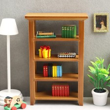Mini estantería de madera simulación libro estante mini casa muebles suministro Bookcase price