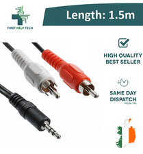 3.5mm 1.5m Stereo Jack to 2 Twin RCA Phono Male Cable TV PC Aux Audio Red White Jack price