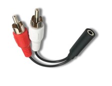 2x RCA Phono Plugs to 3.5mm Stereo Audio PC TV Aux Jack Female to Male Socket Jack price