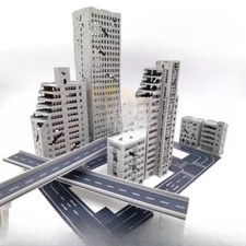 Outland 1:300 Diorama Edificios Dañados por la Guerra Modelo Casas de Ciudad Puente Escena Modelo Juguete Houses price