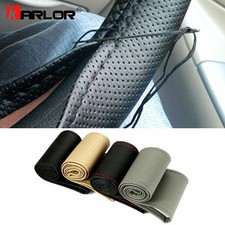 Funda De Volante Del Coche 38CM Cubierta De Cuero Trenza Con Agujas Y Hilo Autos Wheel Funda price