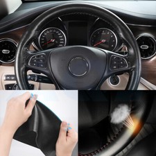 Funda para volante de coche DIY de cuero genuino antideslizante para 15 "/38 cm Wheel Funda price