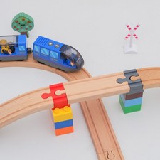 10Pcs Wooden Tracks Connectors Accessories Big Size Blocks Rotatable Adapters Wooden Juguetes price